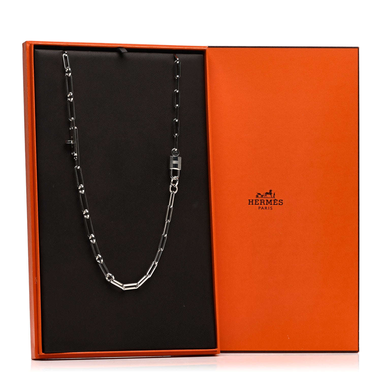 Hermes Sterling Silver Kelly Chaine Long Necklace 6 of 6