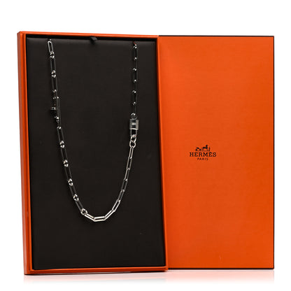 Hermes Sterling Silver Kelly Chaine Long Necklace 6 of 6