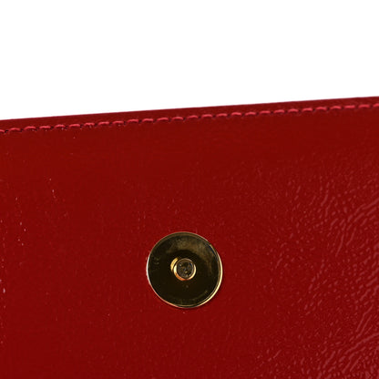 Saint Laurent Textured Patent Monogram Large Belle De Jour Clutch Red 12 of 13
