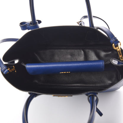 Prada Saffiano Cuir Medium Double Bag Inchiostro 8 of 9