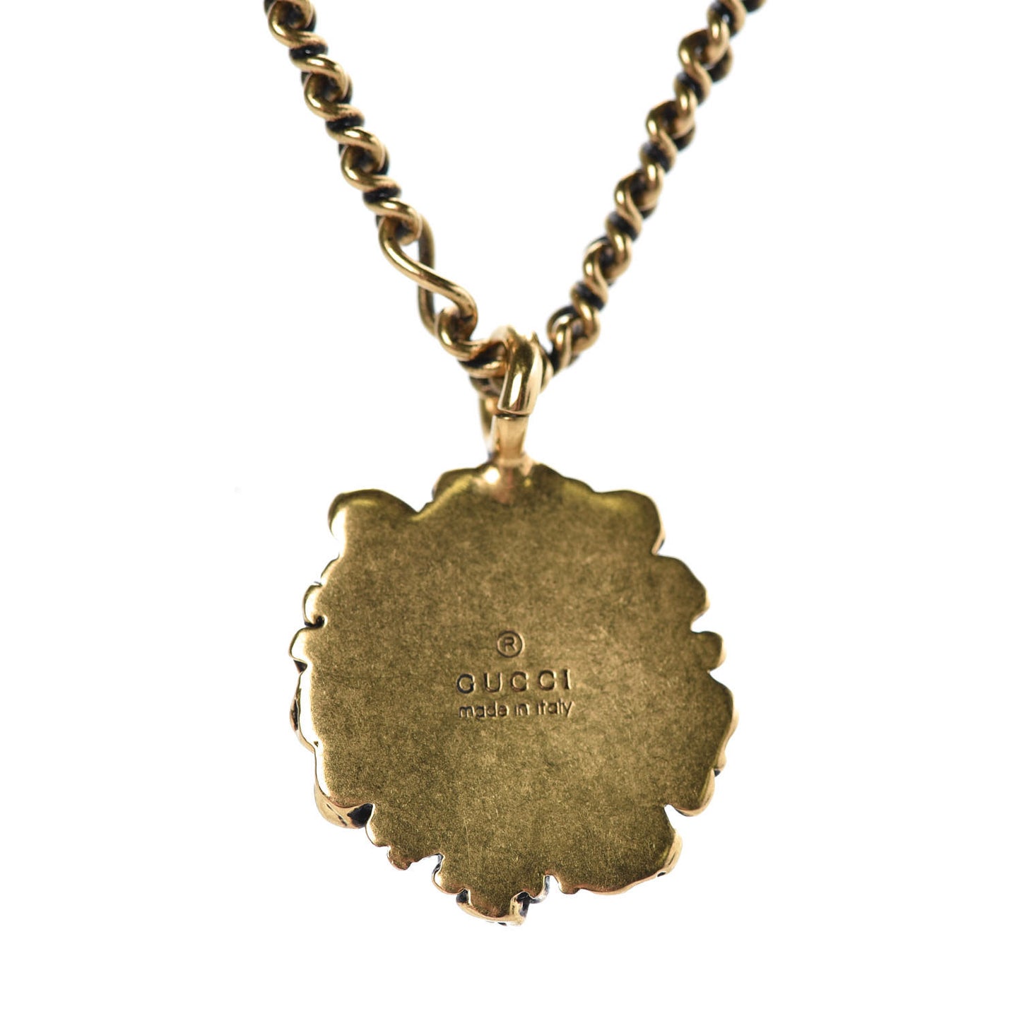 Metal Lion Head Necklace Gold