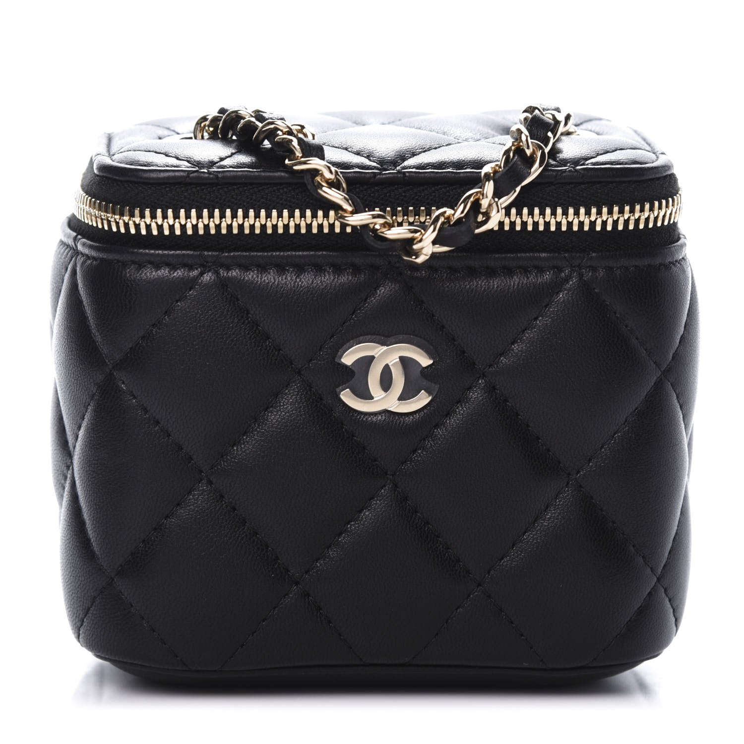 Chanel Lambskin Quilted Mini Vanity Case With Chain Black 1 of 11