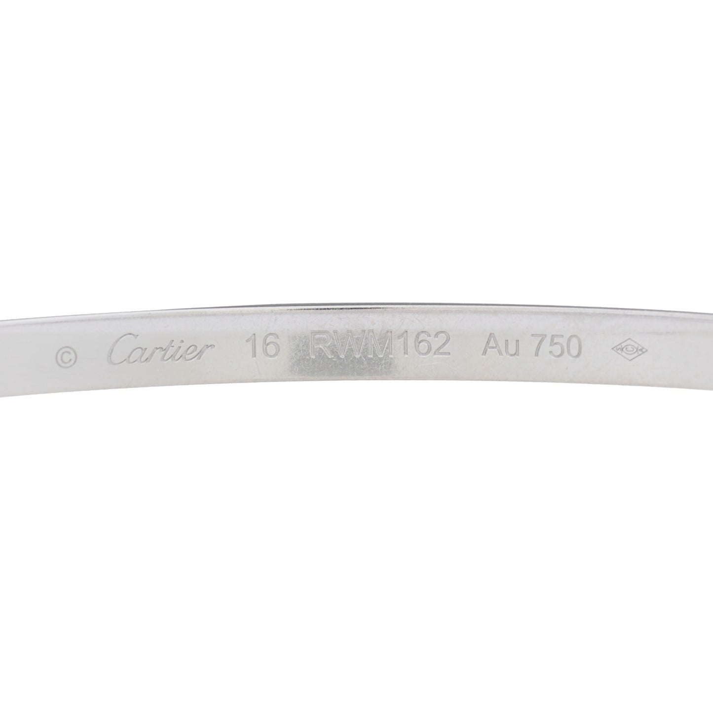 18K White Gold 6 Diamond Small LOVE Bracelet 16
