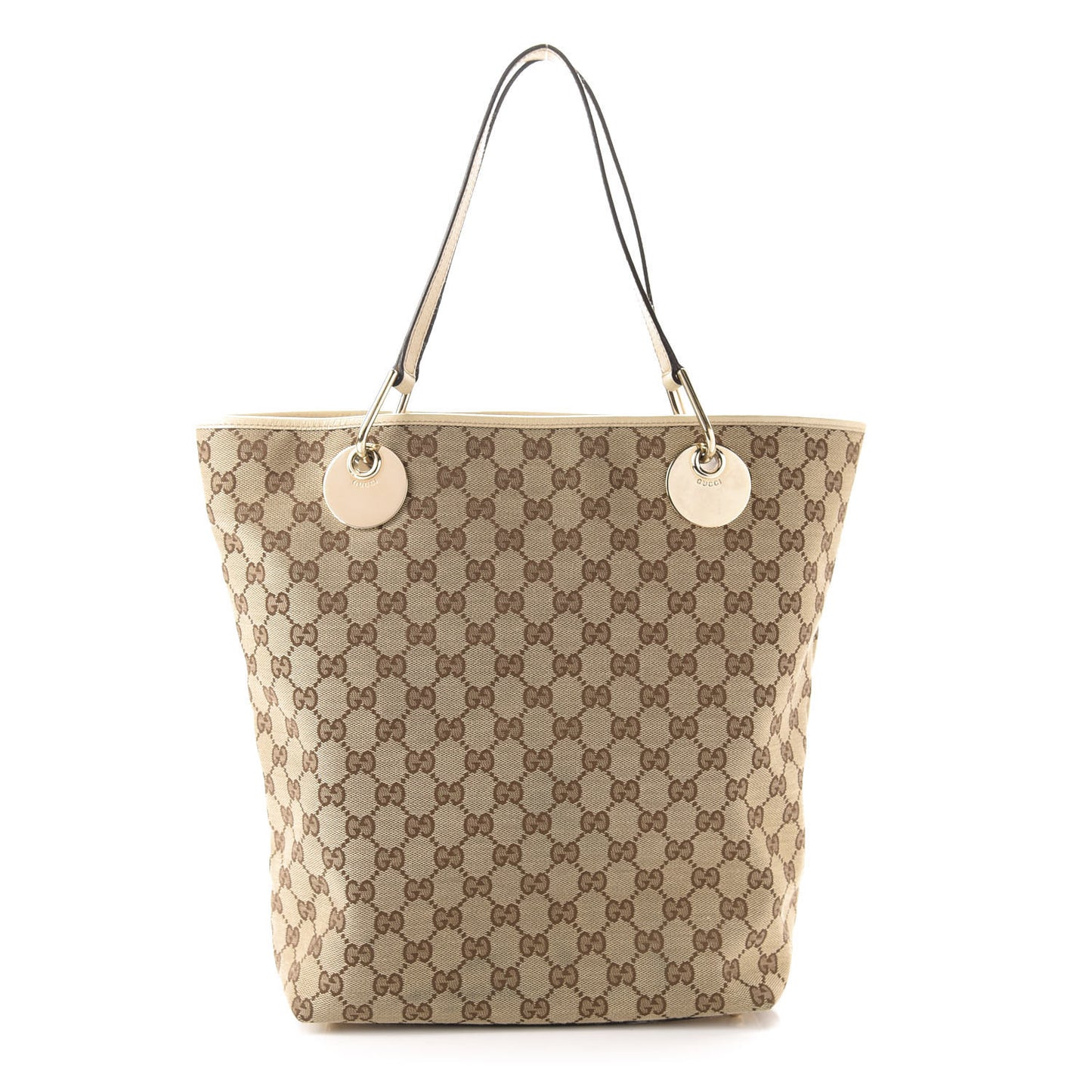 Monogram Large Eclipse Tote Beige White