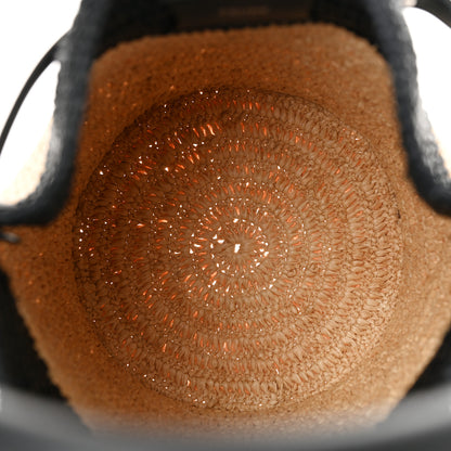Celine Raffia Calfskin Nano Big Bag Bucket Black Natural 5 of 10