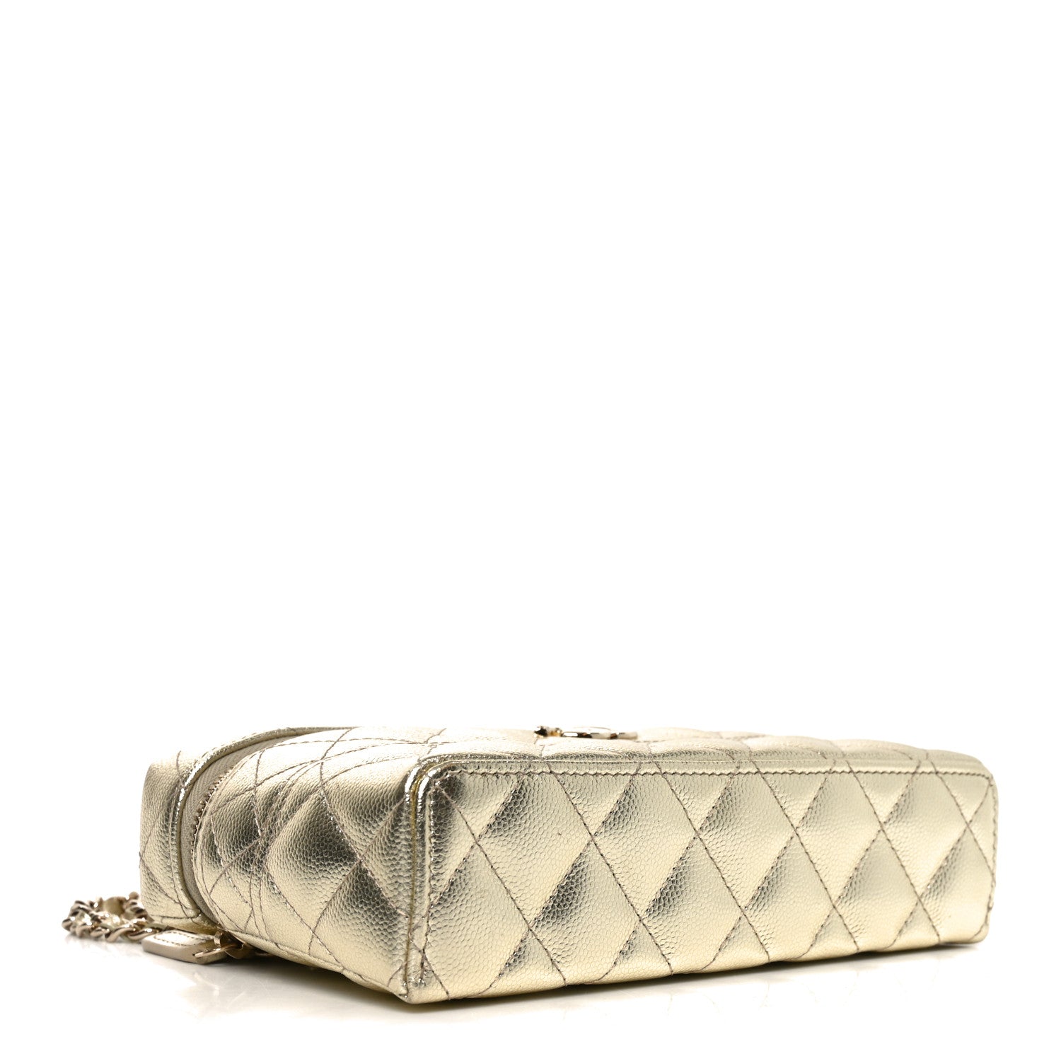 Chanel Metallic Caviar Quilted Trendy Handle Slim Vanity Light Golden 4 of 11