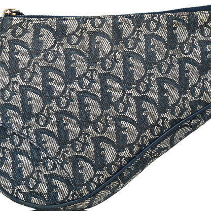 Christian Dior Monogram Mini Saddle Pochette Navy 6 of 13