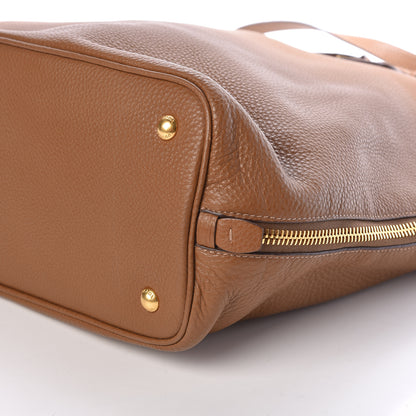Prada Vitello Daino Side Zip Tote Cannella 9 of 10