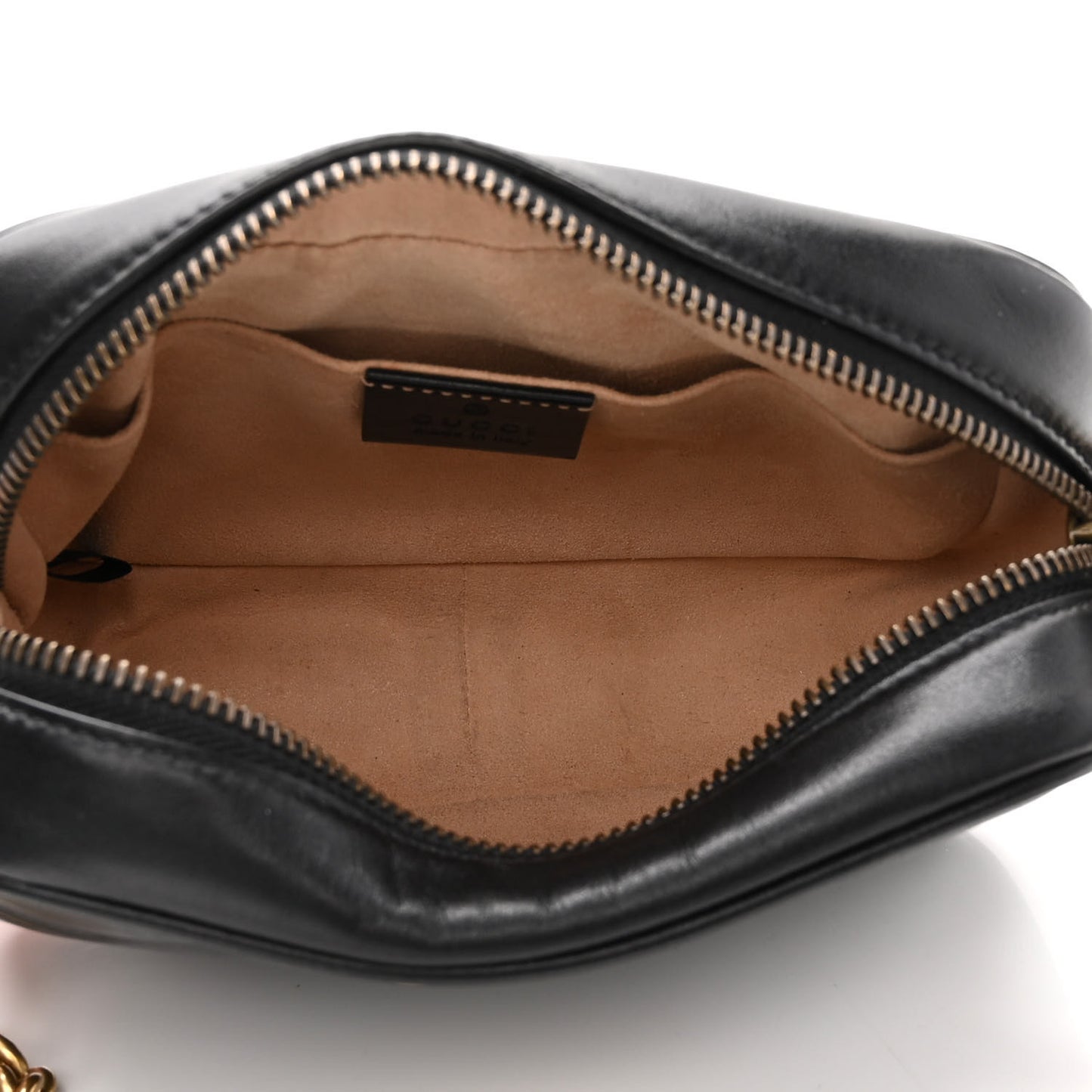 Calfskin Matelasse Mini GG Marmont Chain Shoulder Bag Black