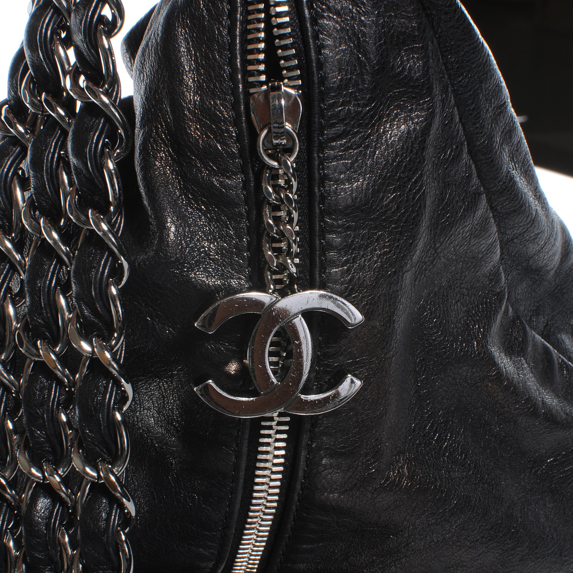Chanel Lambskin Large Rock and Chain Hobo Black 6 of 9
