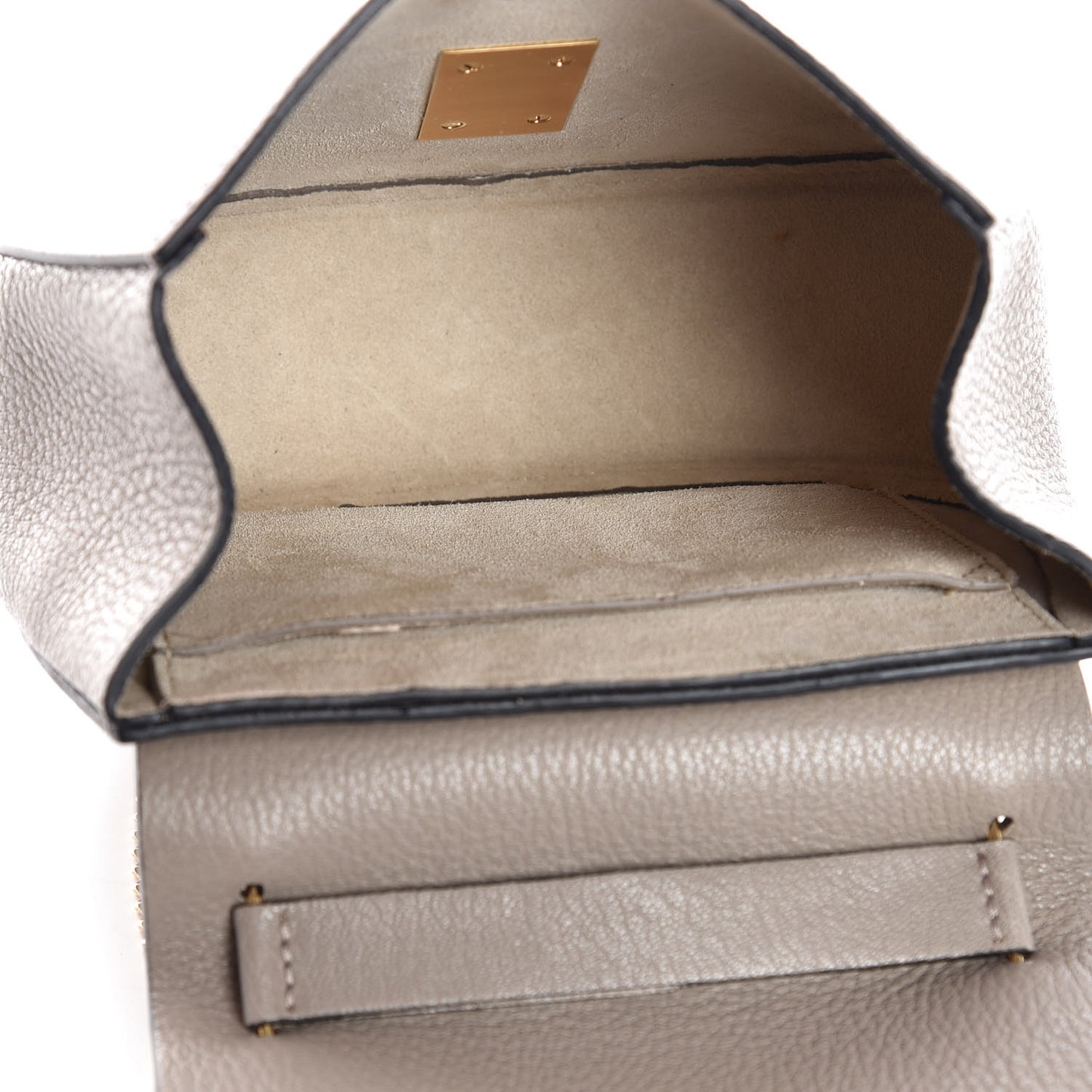 Grained Lambskin Mini Drew Shoulder Bag Motty Grey