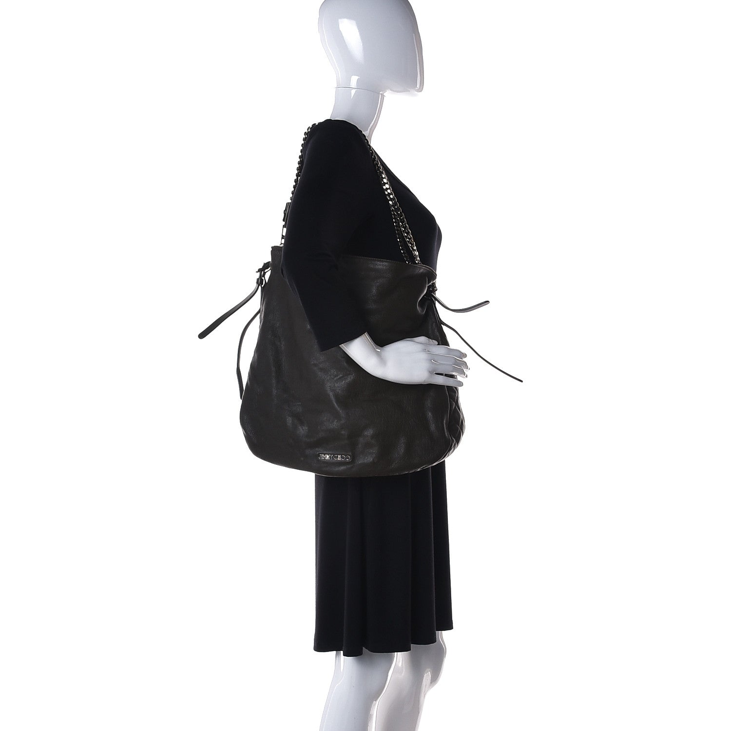Jimmy Choo Lambskin Biker Hobo 2 of 15