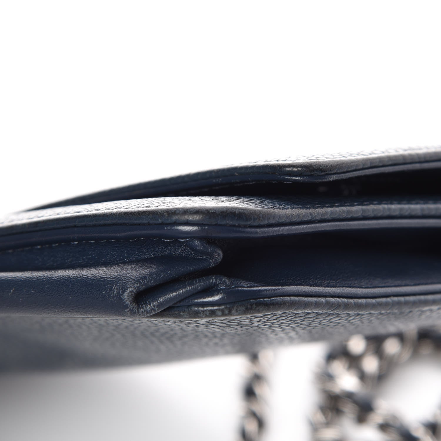 Chanel Caviar Timeless CC Wallet On Chain WOC Blue 11 of 13