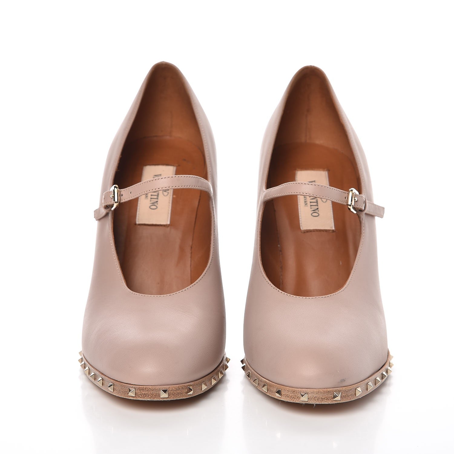 Valentino Garavani Calfskin Soul Rockstud Mary Jane 110mm Pumps 38 Poudre 2 of 13