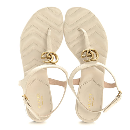 Gucci Nappa Matelasse Double G 35mm Thong Sandals 40 Mystic White 2 of 9