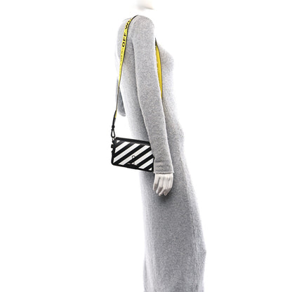 Off-White Saffiano Striped Mini Diag Binder Clip Bag Black White Yellow 2 of 13