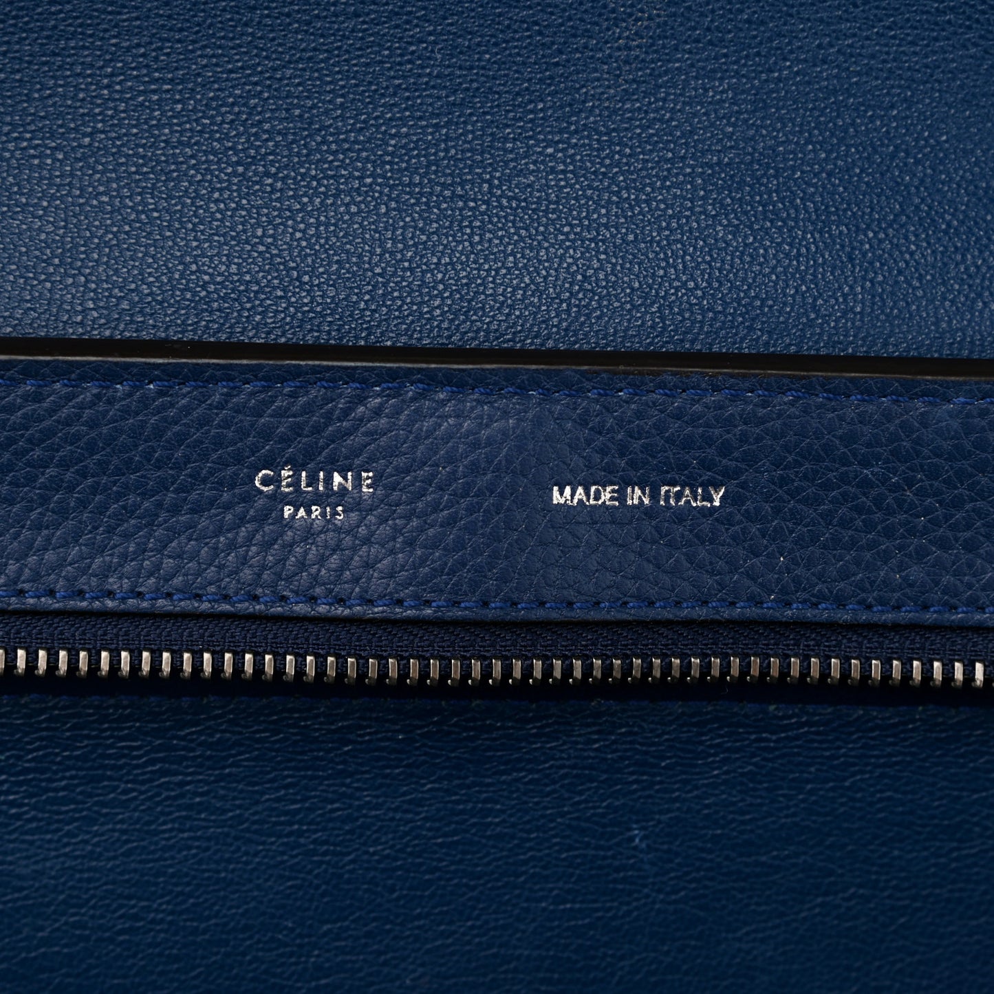 Drummed Calfskin Suede Medium Trapeze Navy