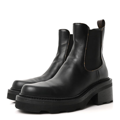 Louis Vuitton Calfskin Monogram Beaubourg Ankle Boots 39.5 Black 4 of 9