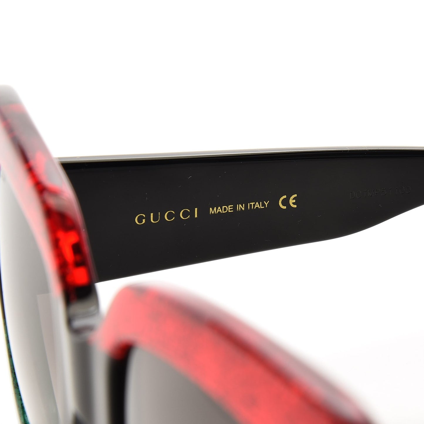 Square Frame GG0083S Sunglasses Glitter Red Black Green
