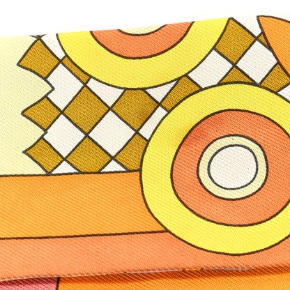 Hermes Silk Les Murmures de la Foret Twilly Orange Jaune Vif Vert 4 of 4