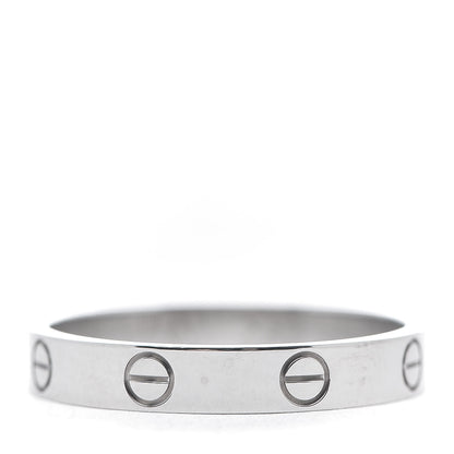 Cartier 18K White Gold 3.5mm LOVE Wedding Band Ring 61 9.5 3 of 5