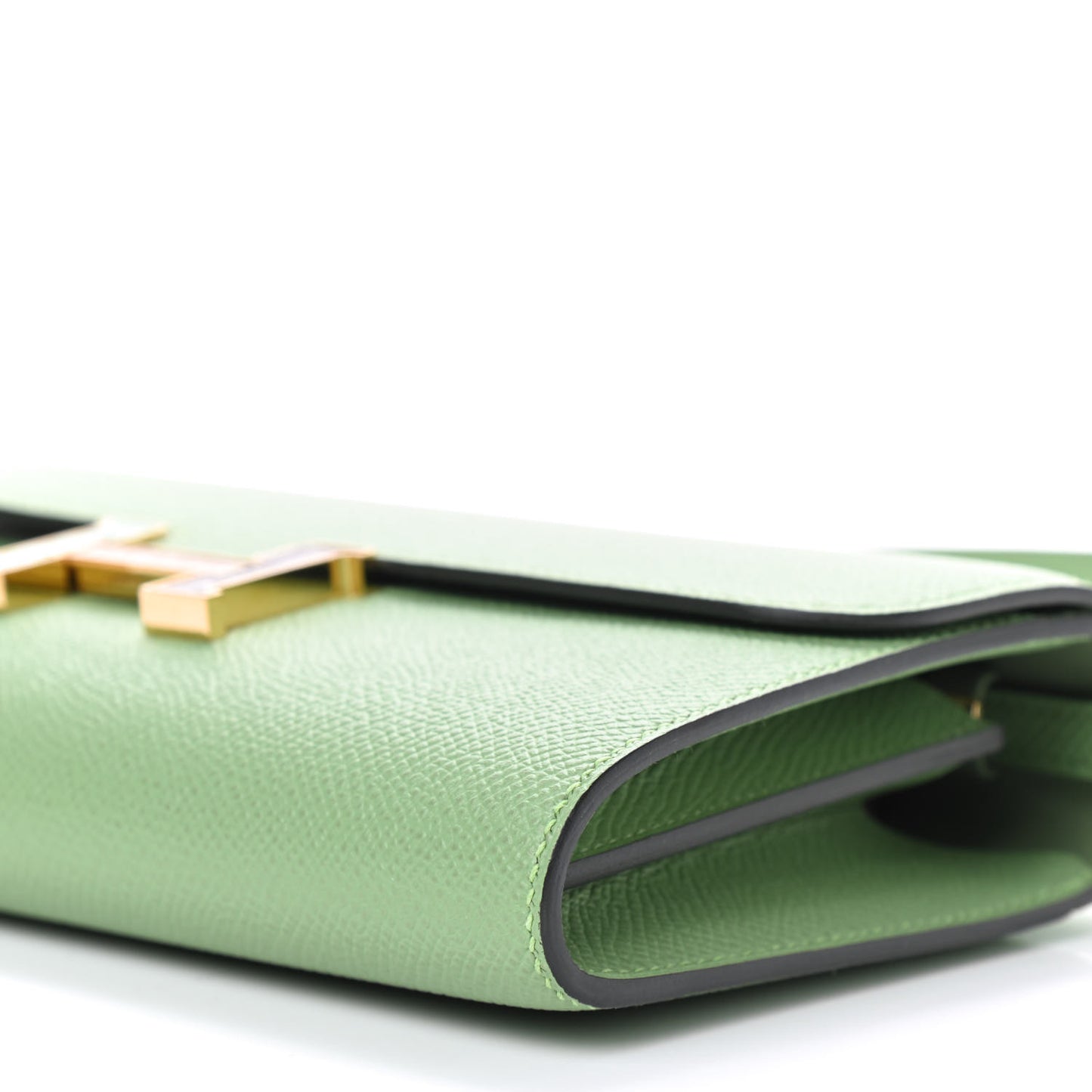 Epsom Alligator Lizard Constance Wallet To Go Vert Criquet Cactus Beige Sable Ombre