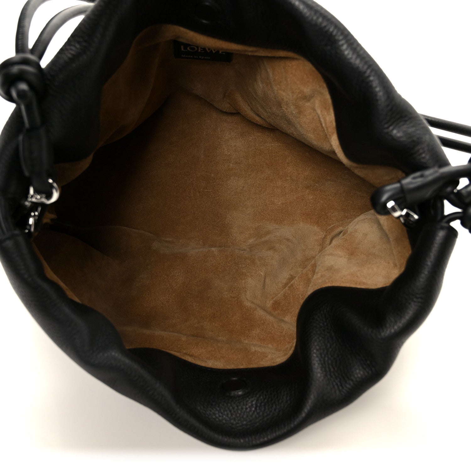 Loewe Mellow Nappa Medium Donut Chain Flamenco Knot Purse Black 5 of 11