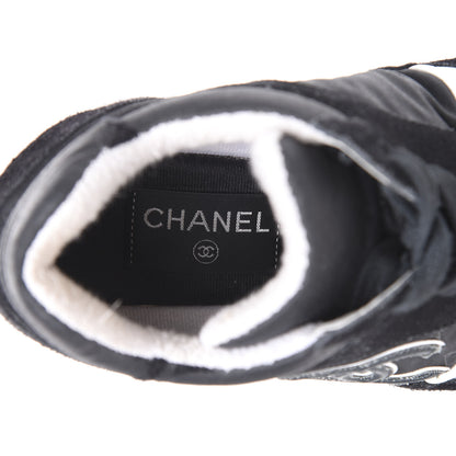 Chanel Lycra Womens CC Sneakers 38.5 Black 9 of 13