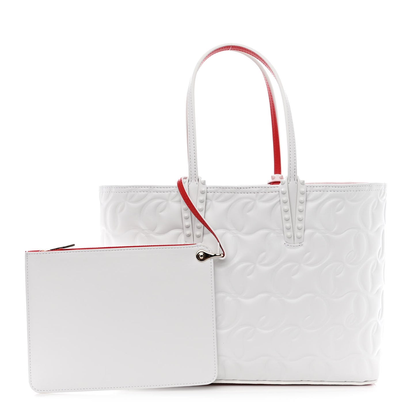 Nappa Embossed Small East West Cabata Tote White