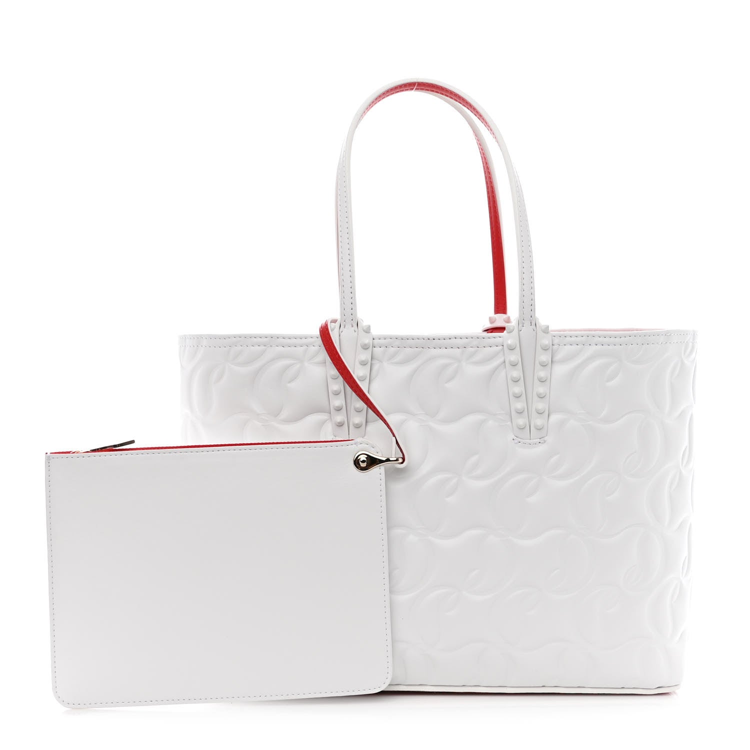 Christian Louboutin Nappa Embossed Small East West Cabata Tote White 1 of 11