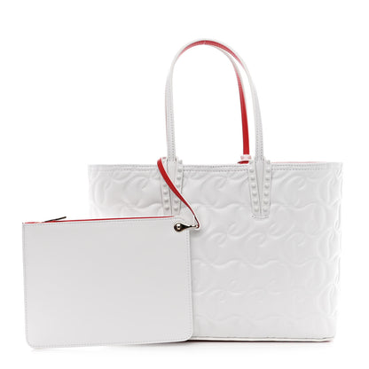 Christian Louboutin Nappa Embossed Small East West Cabata Tote White 1 of 11