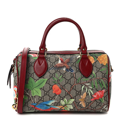Gucci GG Supreme Monogram Tian Small Boston Beige Multicolor Red 1 of 11