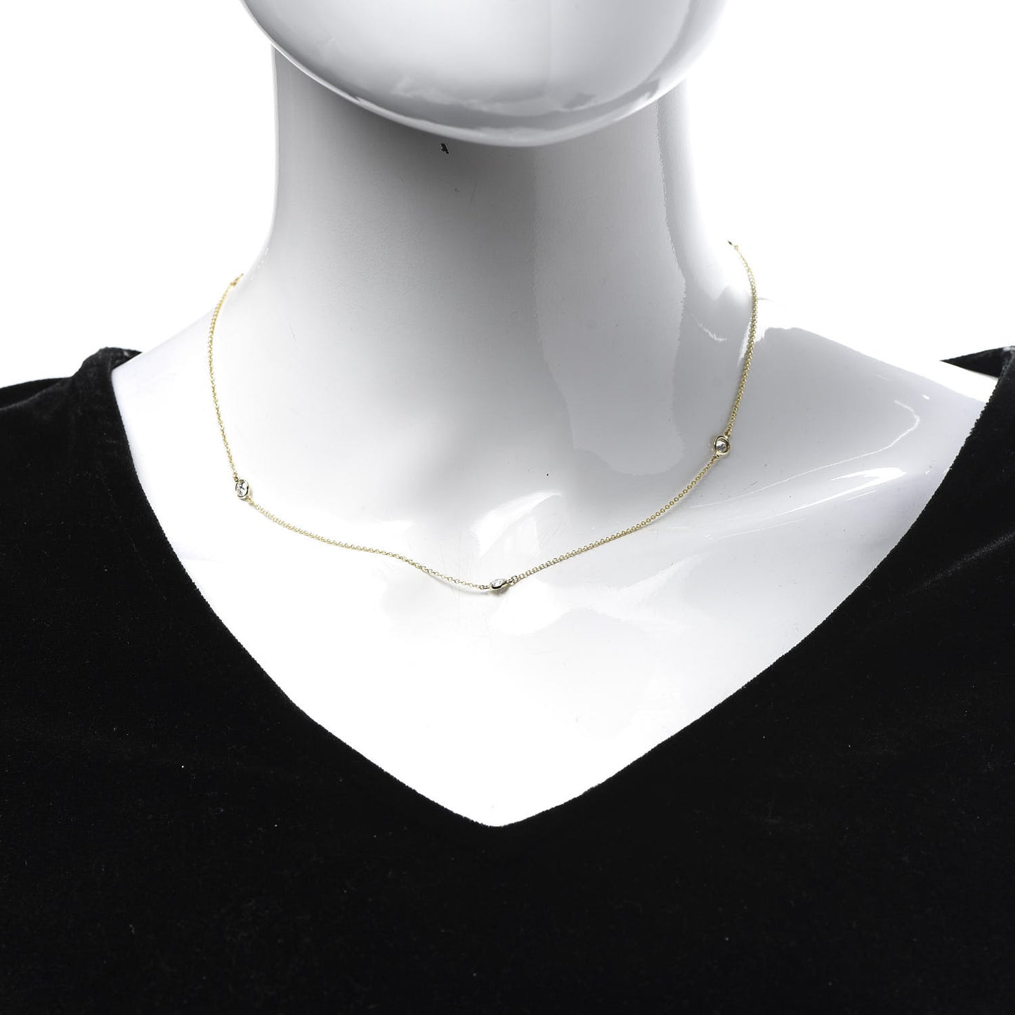 18K Yellow Gold Diamond .75ctw 5 Station Diamonds by the Yard Necklace