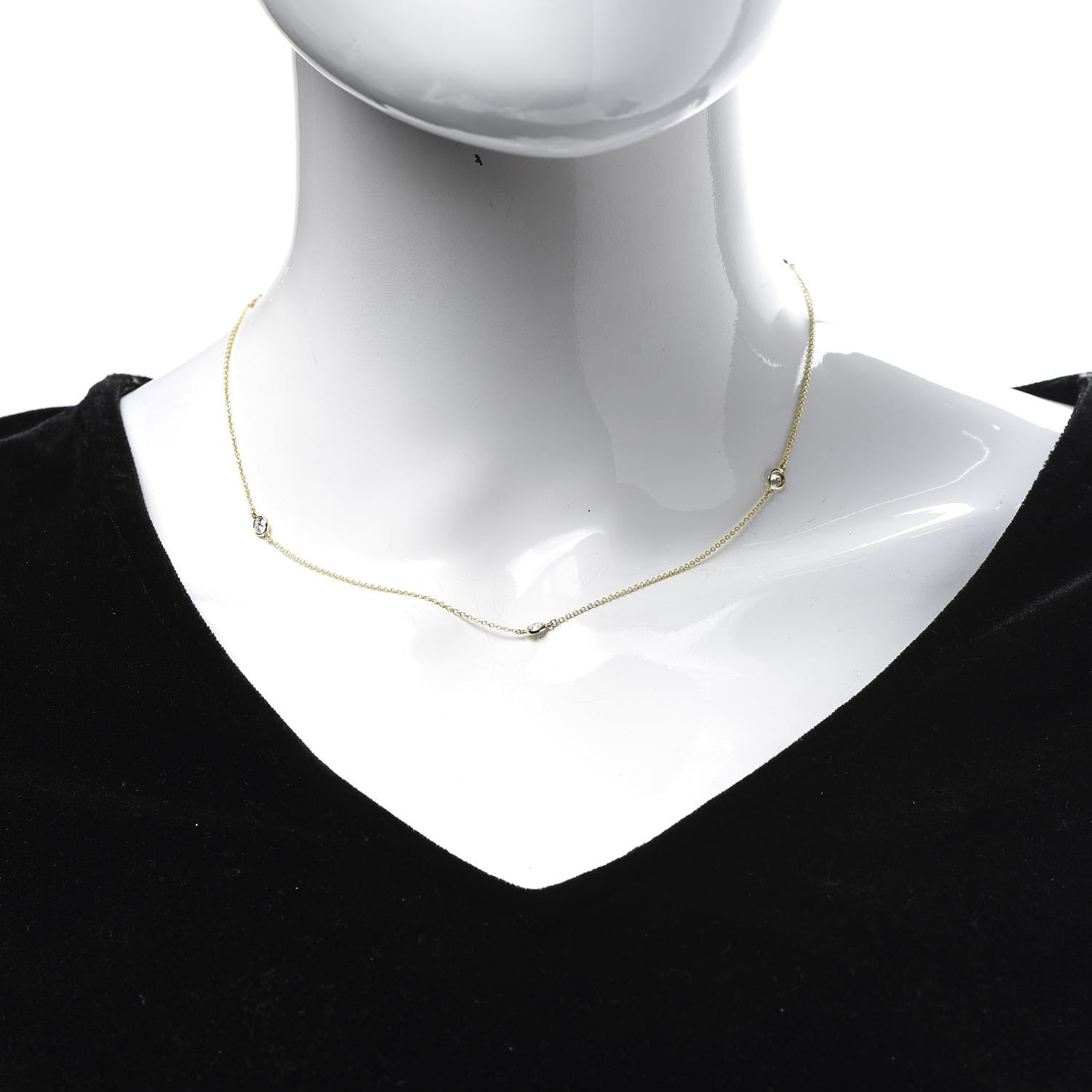 Tiffany 18K Yellow Gold Diamond .75ctw 5 Station Diamonds by the Yard Necklace 2 of 9