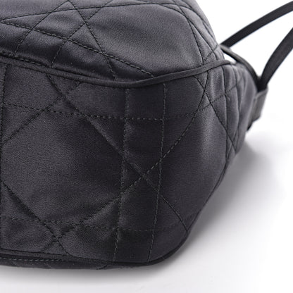 Christian Dior Satin Crystal Cannage Drawstring Bag Black 9 of 14