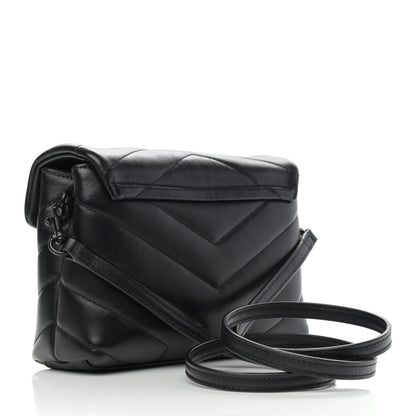 Saint Laurent Calfskin Y Quilted Monogram Toy Loulou Crossbody Bag Black 3 of 12