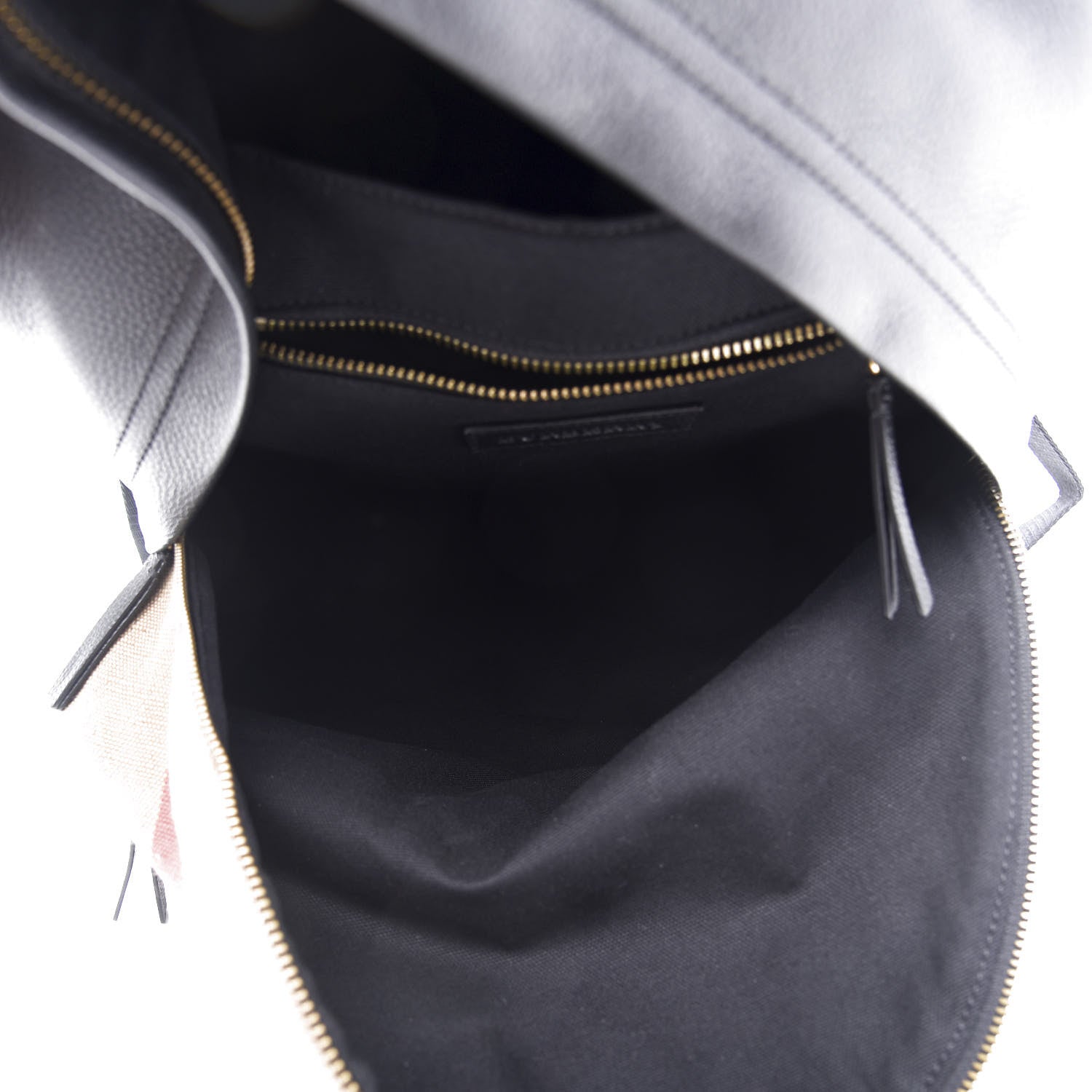 Burberry Mega Check Calfskin Abbeydale Simple Backpack Black Camel 4 of 9