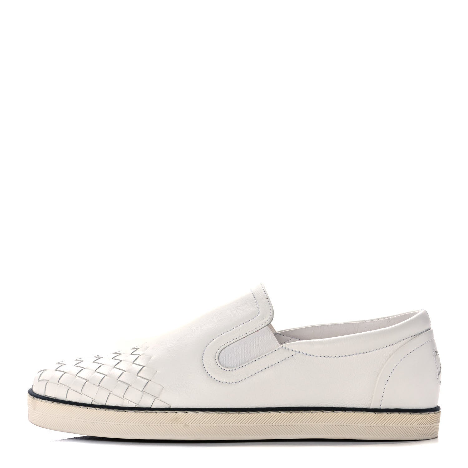 Bottega Veneta Nappa Intrecciato Slip On Sneakers 39.5 White 1 of 11
