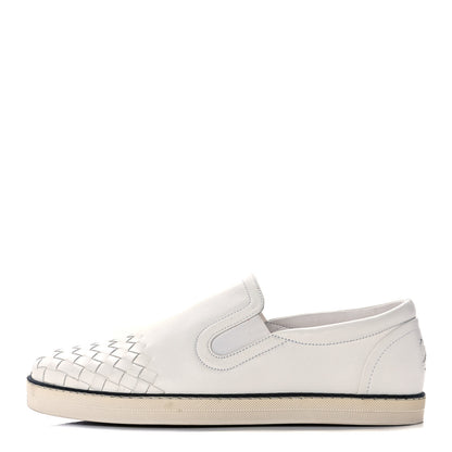 Bottega Veneta Nappa Intrecciato Slip On Sneakers 39.5 White 1 of 11