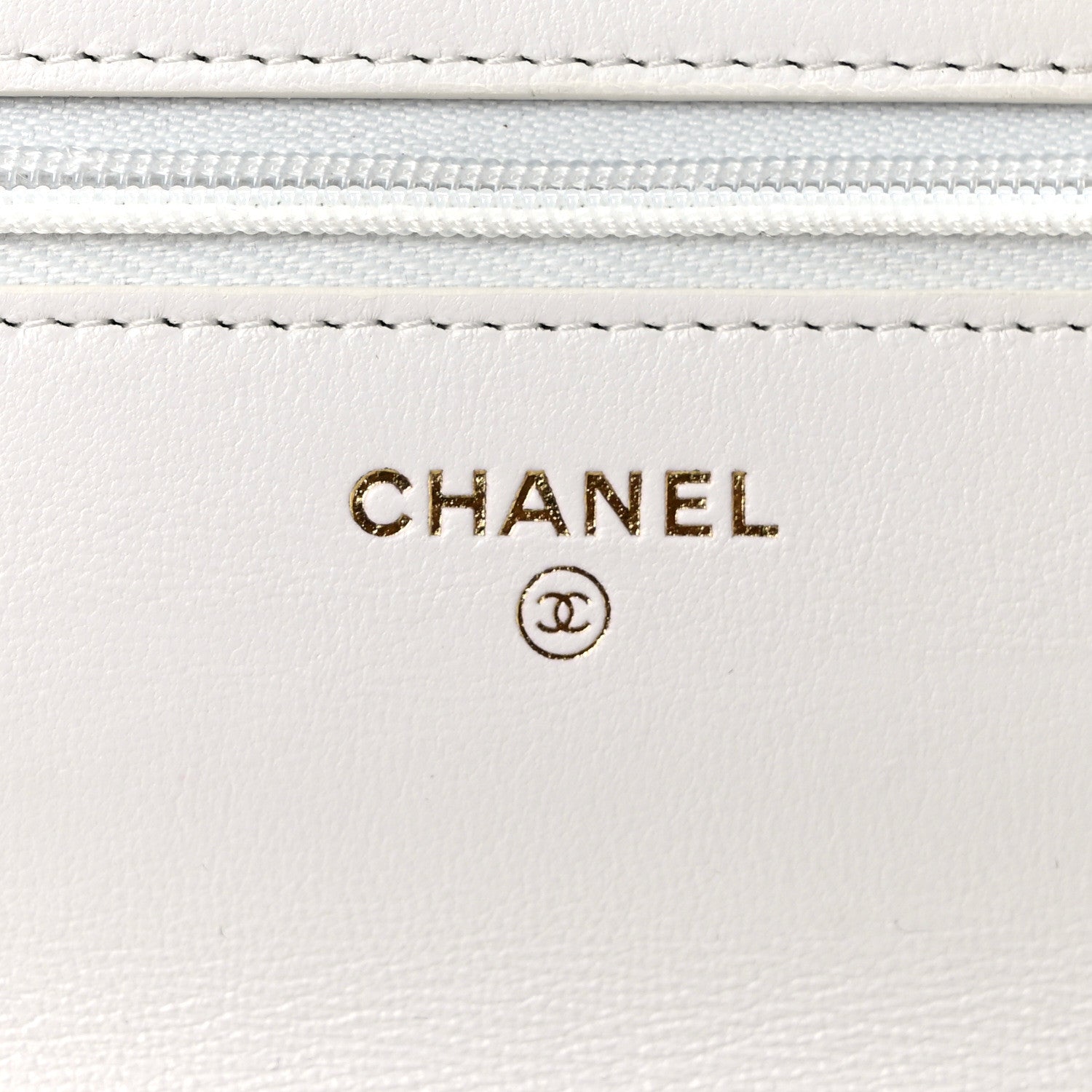 Chanel Lambskin Resin Quilted Wallet On Chain WOC White 6 of 10