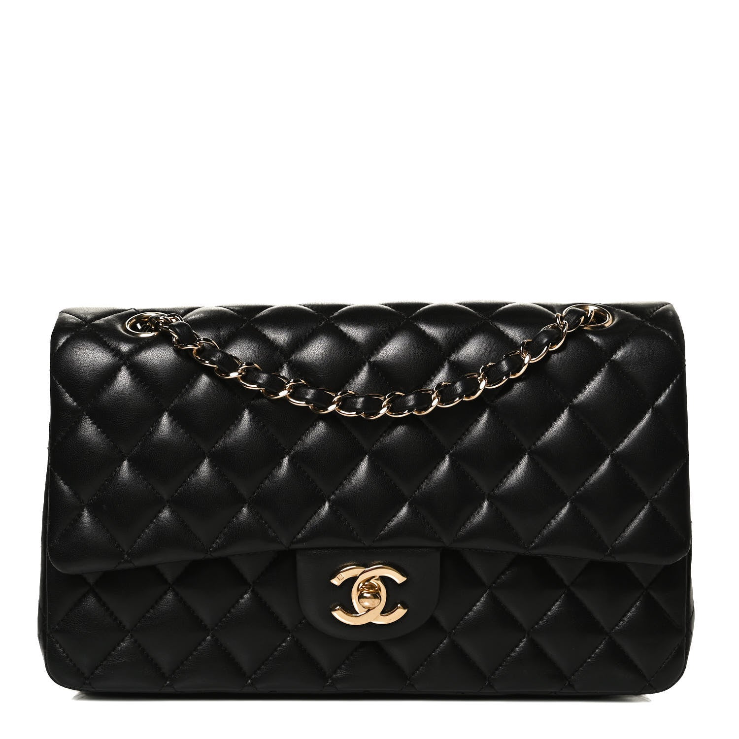 Chanel Lambskin Quilted Medium Double Flap Black 1 of 13