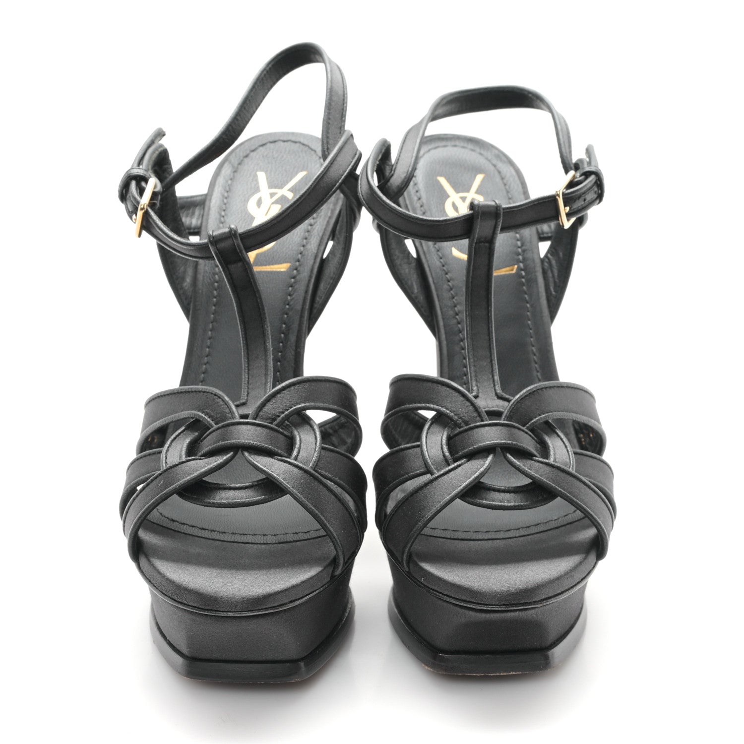 Saint Laurent Satin Tribute 105 Platform Sandals 38 Black 3 of 9