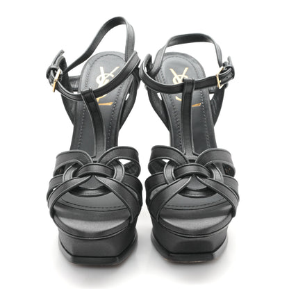 Saint Laurent Satin Tribute 105 Platform Sandals 38 Black 3 of 9
