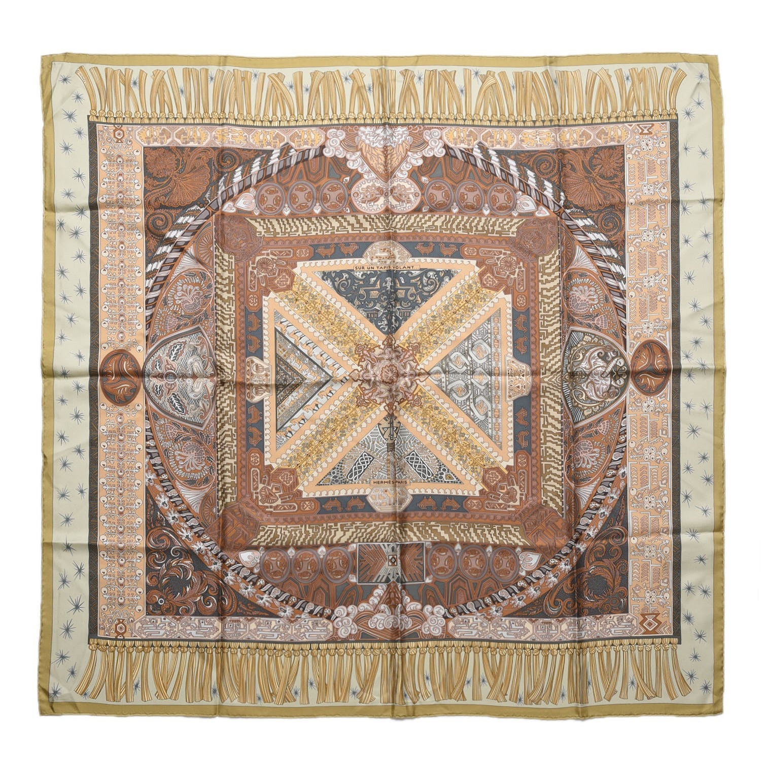 Hermes Silk Sur Un Tapis Volant Scarf 90 1 of 8