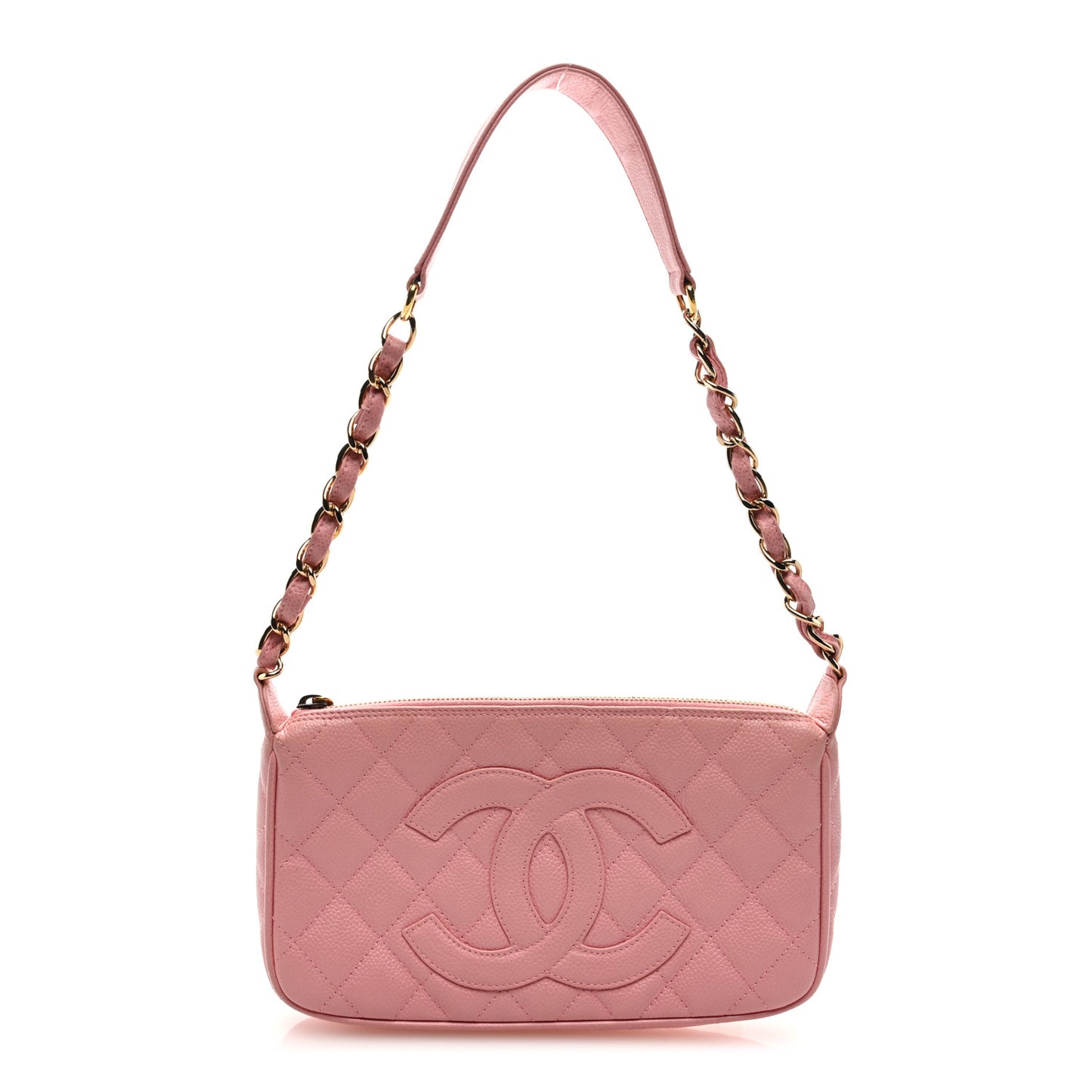 Caviar Quilted Pochette Pink