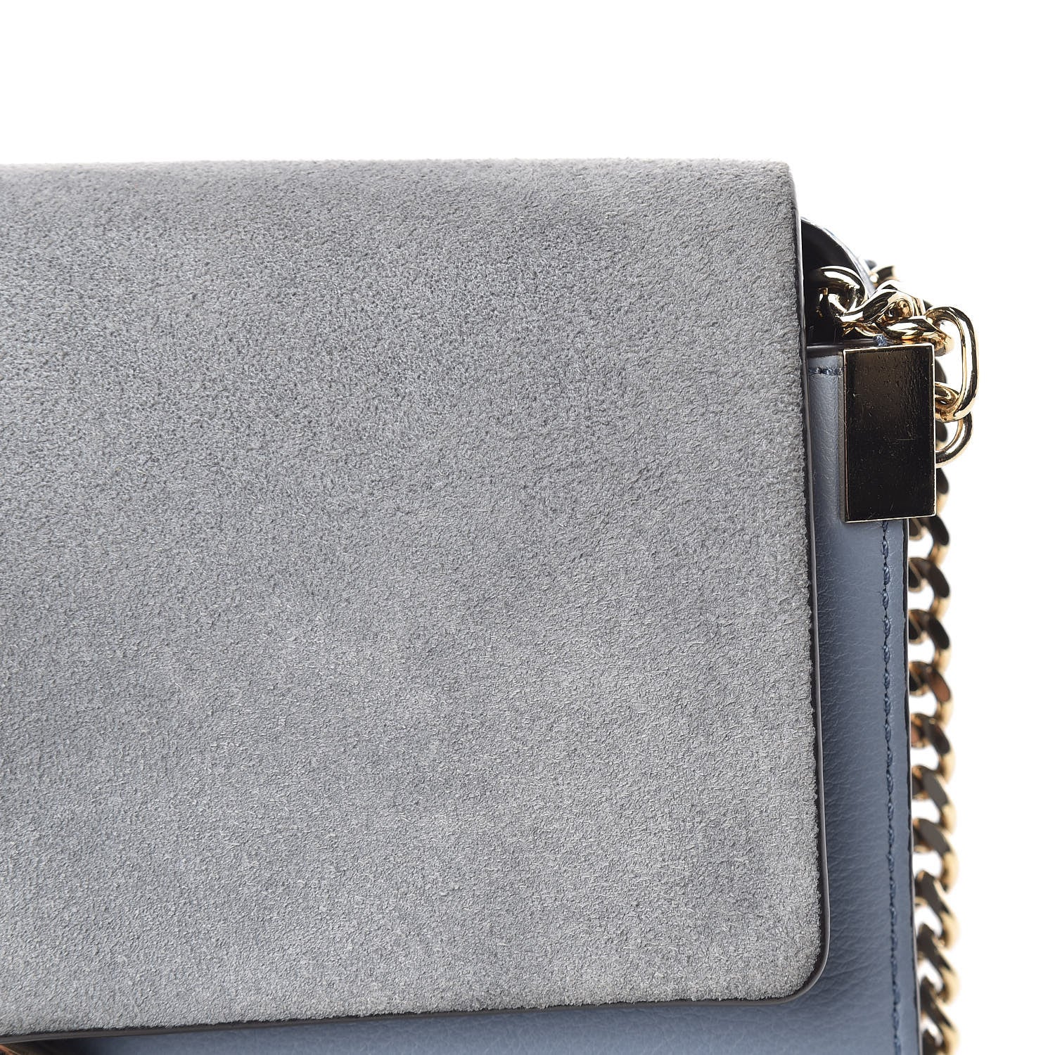 Chloe Suede Calfskin Small Faye Shoulder Bag Washed Blue 11 of 15