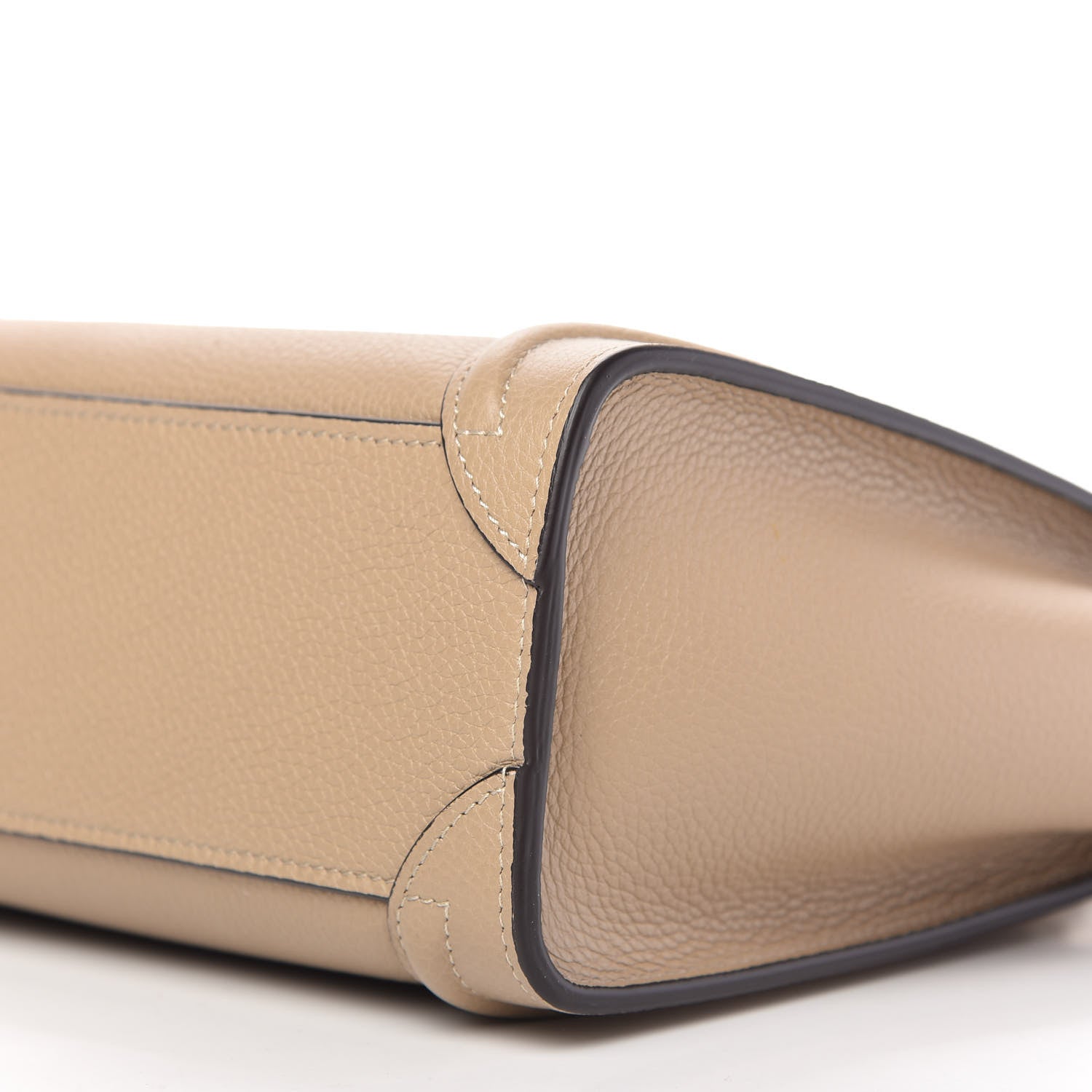 Celine Drummed Calfskin Nano Luggage Dune 7 of 10