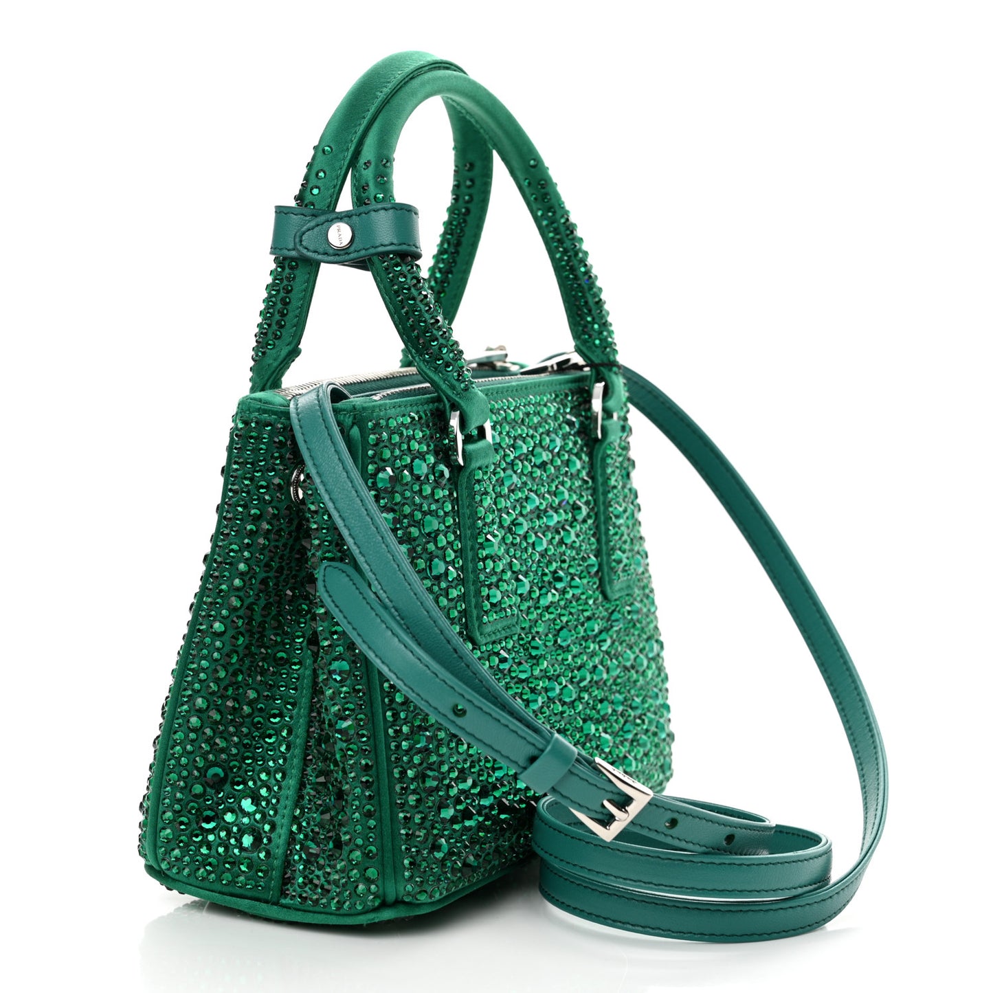Satin Crystal Mini Galleria Double Zip Tote Mango