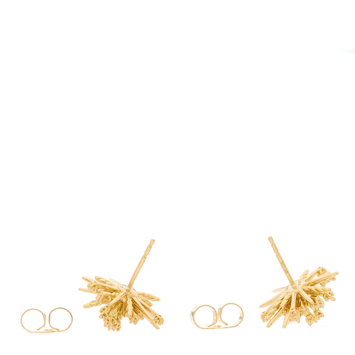 18K Yellow Gold Diamond Supernova Stud Earrings