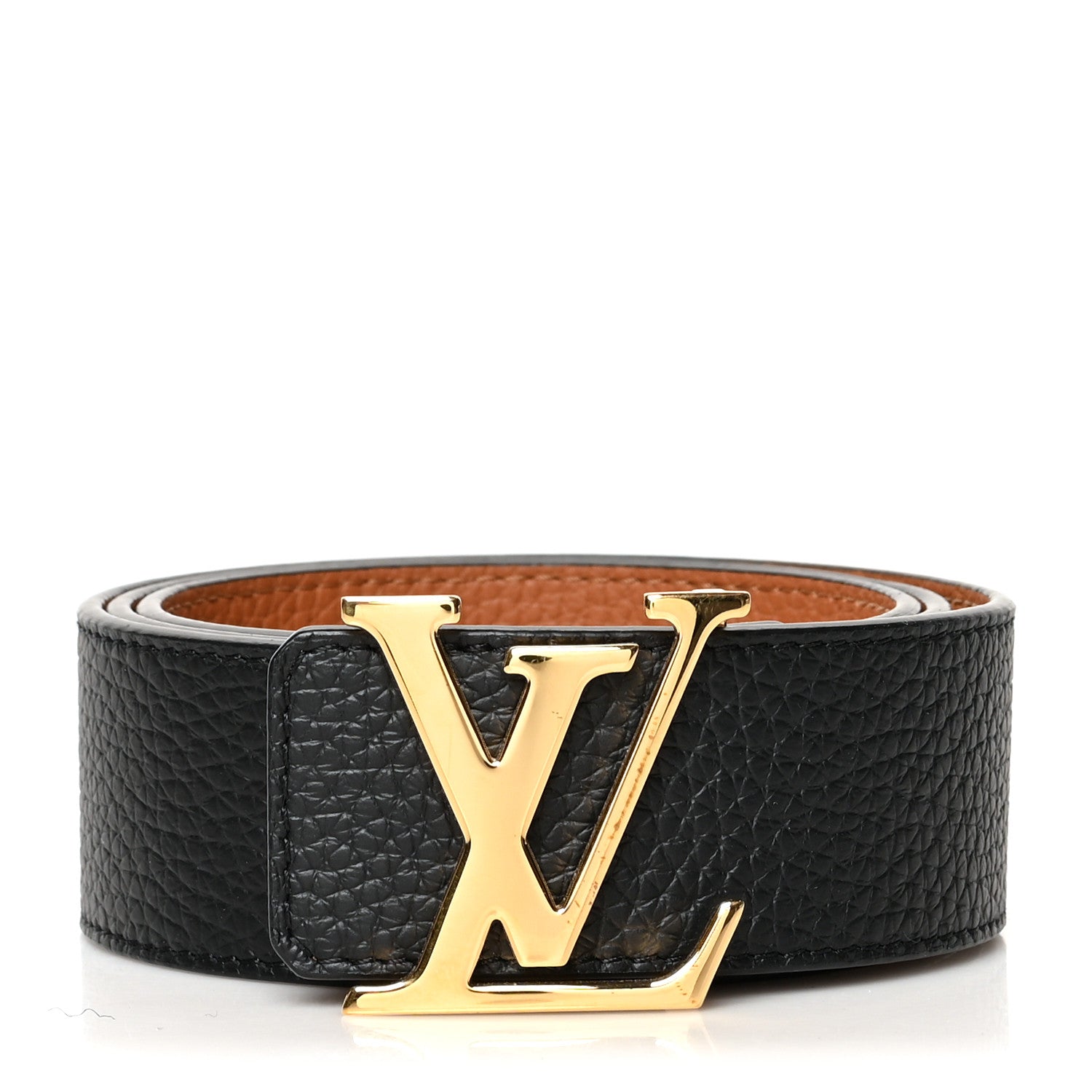 Louis Vuitton Taurillon Calfskin 30mm LV Initiales Reversible Belt 85 34 Black 1 of 6